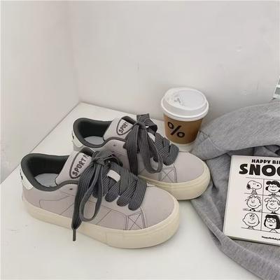 2025 Frühling neue vielseitige Canvas-Schuhe Damen Ins Tide Sportschuhe mattes Leder koreanische Version Harajuku Studenten Skateboard-Schuhe