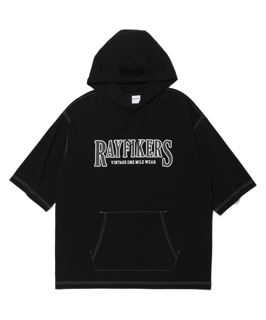 RAYFIKERS Logo Stitch Short Sleeve Hoodie Black (Mp7Tu430-076)