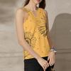 Women's Vest Fashion Casual Sleeveless Small V-neck Retro Printed T-shirt Outer Wear Vest Sexy