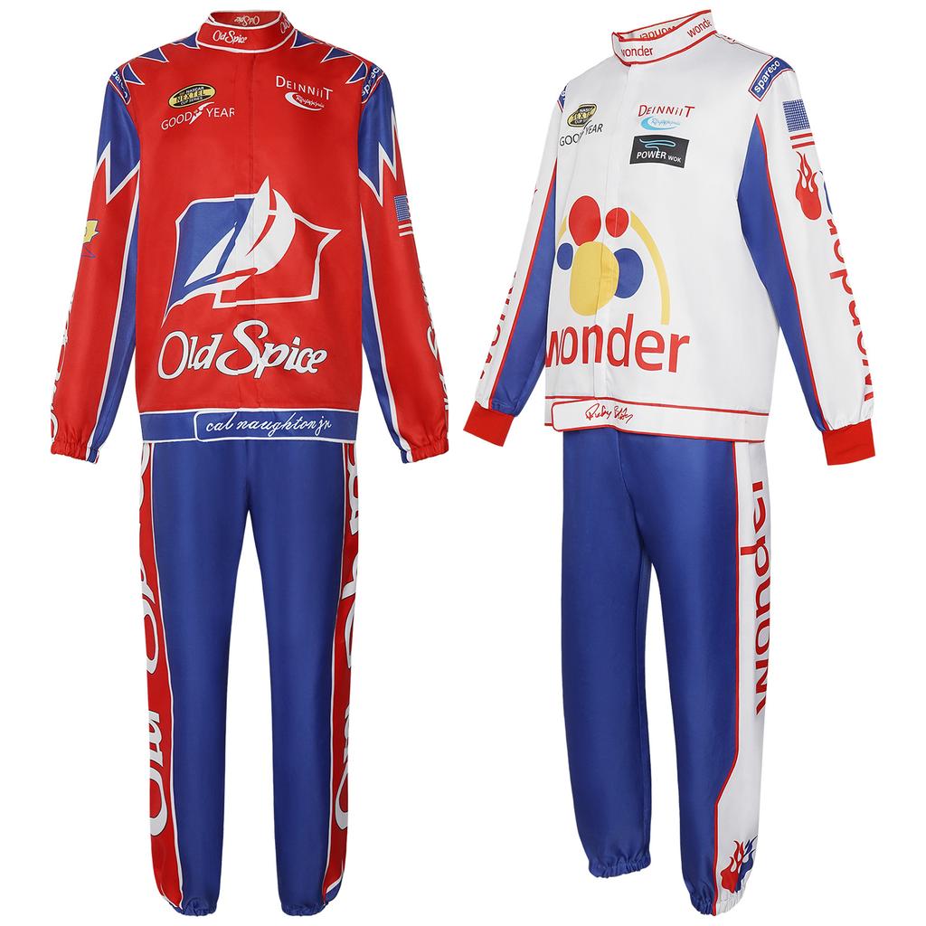 Film Ricky Bobby Cosplay Uniform Rennbekleidung Oberteil Hose Halloween Karneval Kostüme Talladega Cos Nights Rollenspiel Kostüm Anzug