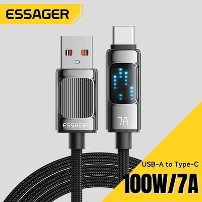 Essager Cable USB tipo C 7A para iPhone 15 Pro Max 100W/88W Cable USB C de carga rápida para Xiaomi Huawei Honor OPPO Oneplus