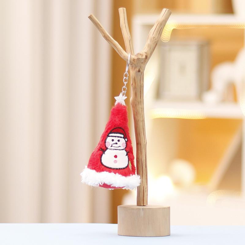 Santa Christmas Tree Hat Plush Keychain Toy Cartoon Decorations Doll Pendant