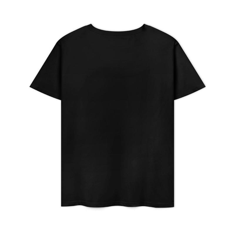 European sizes Women's Vintage-Inspired Oversized Black T-Shirt with White Rose Print - Soft Round Neck Short Sleeve Casual Top