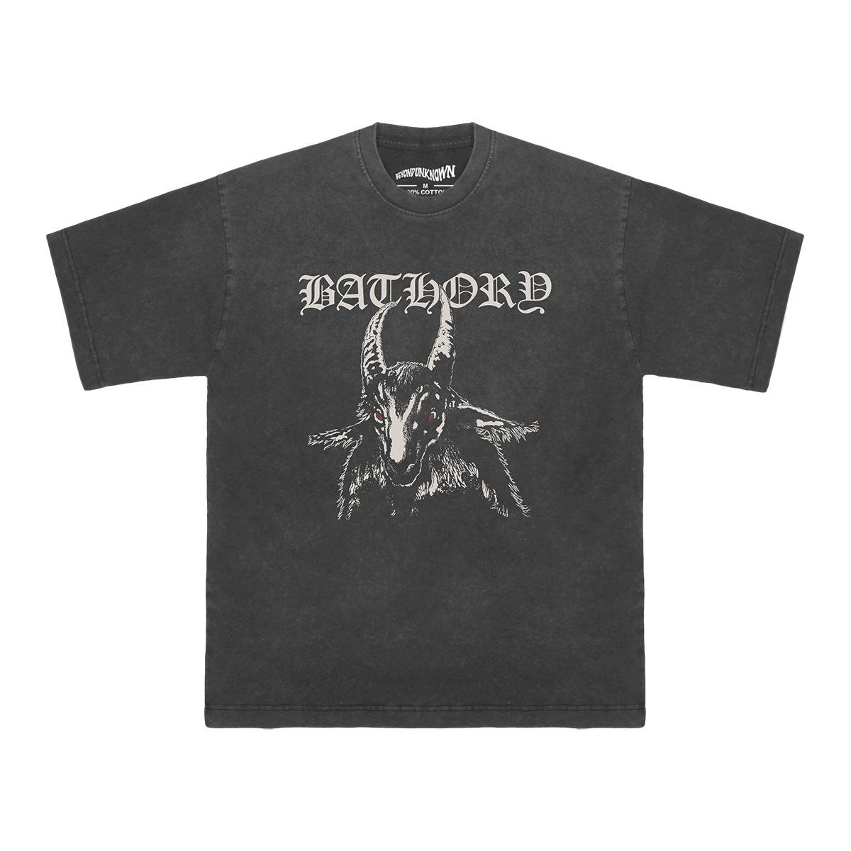 Футболка Bathory Celtic Frost Burzum Darkthrone Hellhammer S Блэк-метал Козел Хлопок Летняя Печатная Рубашка с Короткими Рукавами S