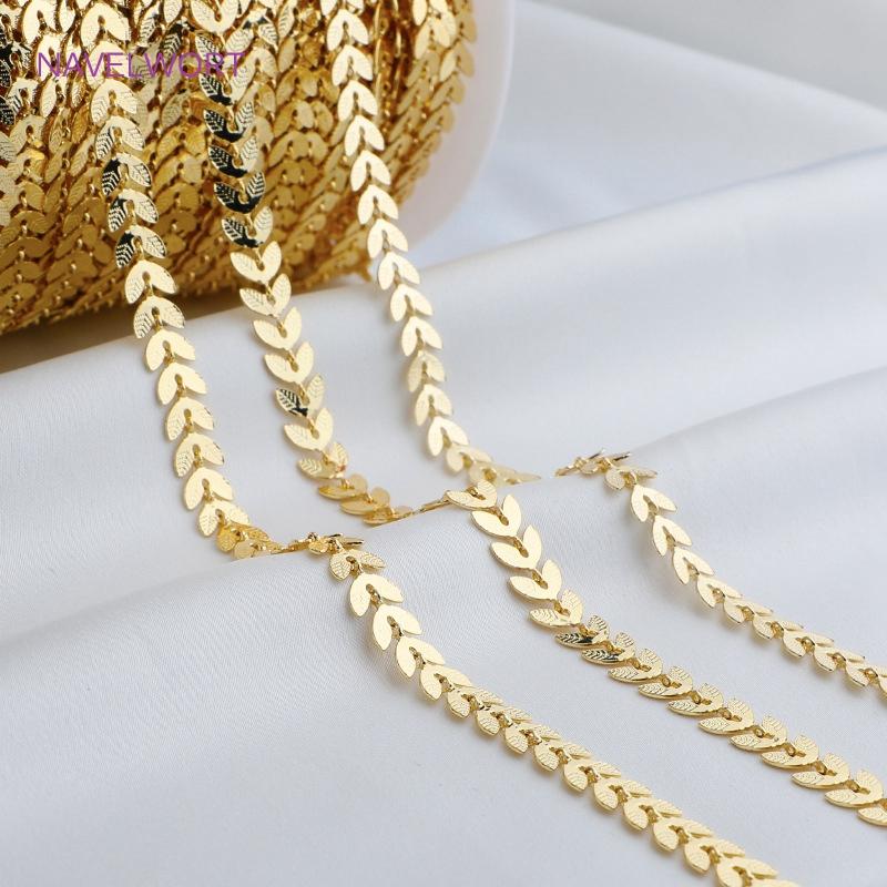 Wholesale 14K Gold Plated Brass Metal Loose Chains Bulk Chains For Jewelry Making,DIY Handmade Jewellery Making Supplies