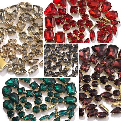 Strass in Vetro Cristallo con Artigli Misti Cuciti a Mano per Abiti da Sposa e Accessori per Bracciali