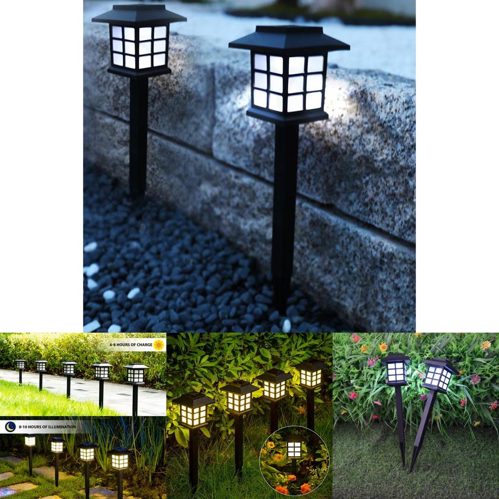 Vintage Solar Powered Garden Lamp With Warm Light For Patio And Pathway Lighting