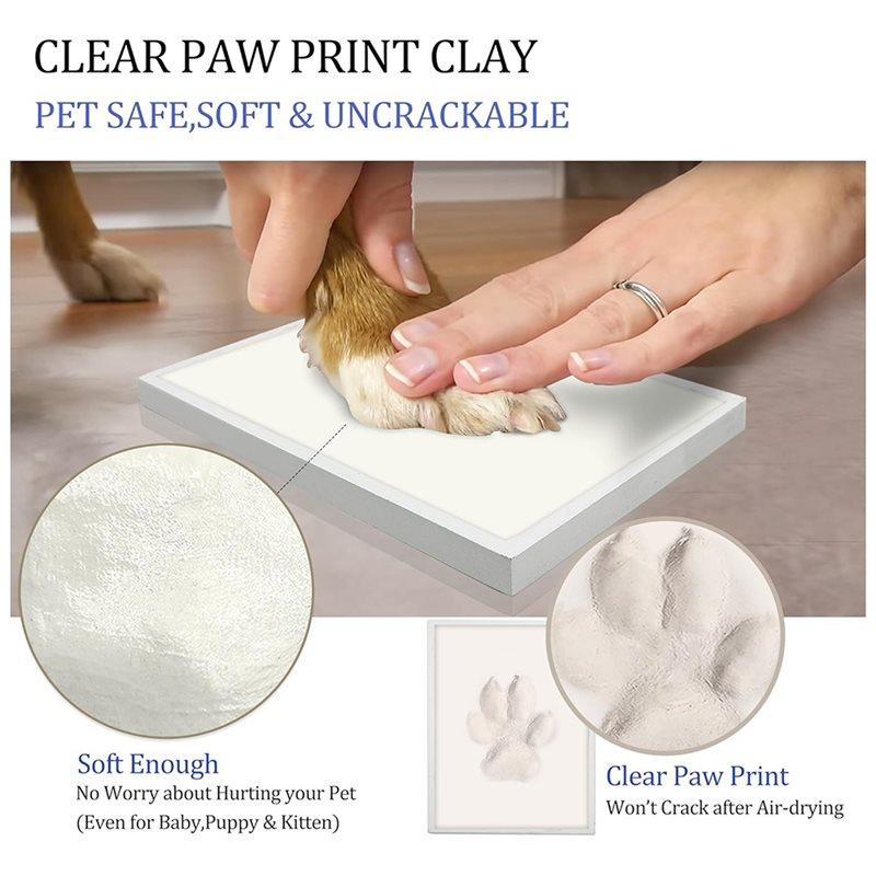 Dog Or Cat Paw Print Frame Kit Pet Paw Print Impression Kit With Soft Clay Personalized Pet Memorial Gift
