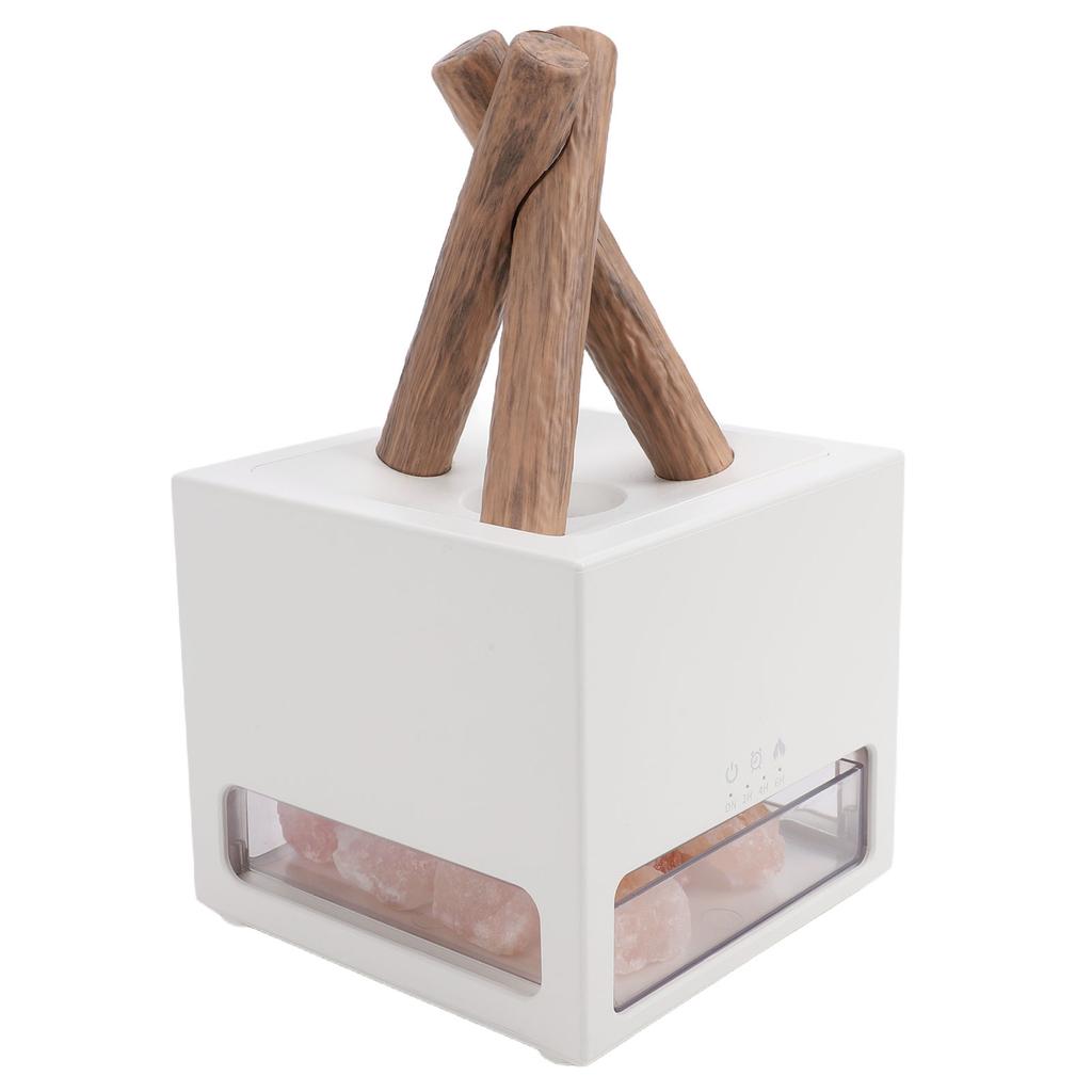 Campfire Flame Fire Diffuser Humidifier USB Aromatherapy Essential Oil Diffuser with Colorful Lights Realistic Rocks