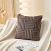 Pillowcase Woven Plush Sofa Pillow Sleeve Solid Color Soft Cushion Cover