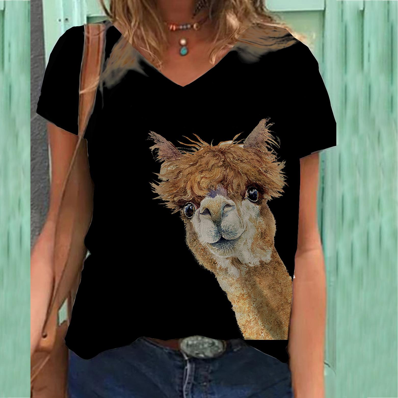 

Футболка больших размеров с цветочным принтом, винтажные футболки с 3D-принтом для женщин и мужчин, топы с коротким рукавом и V-образным вырезом 7XL