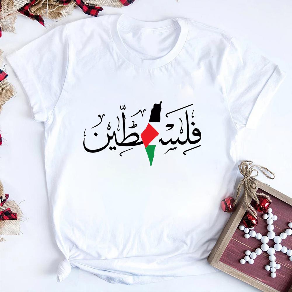 Palestina Tričko Zábavný Meloun Harajuku Vzor Tričko Práva Meloun Unisex Krátký Rukáv Arabský Meloun Mapa Tričko