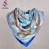 [BYSIFA] Women Scarf New Black Beige Silk Square Scarf Shawl Ladies Dot Prin Winter Scarves Bandana Spring Fall Head Scarfs Blue