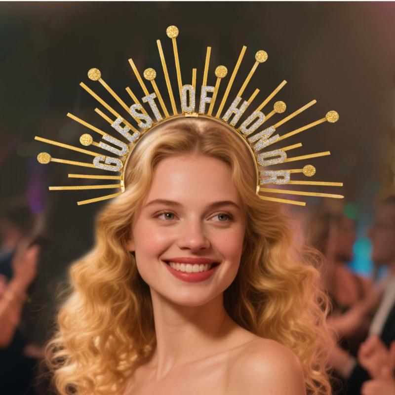 Guest of Honors Crownpiece Headbands NonSlip Hairhoop with Spiked For Dancing Event Wedding Ceremony Dressingup Headwear