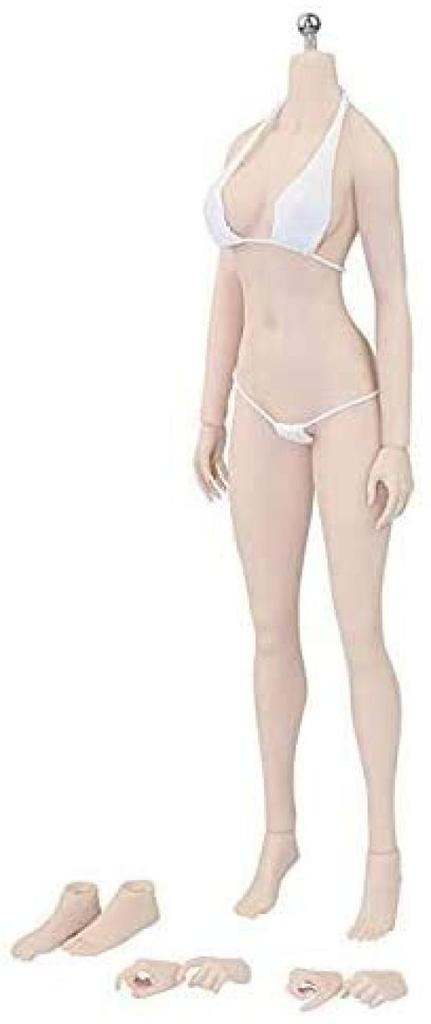 [TOYBARJAPAN] 16 Action Figure TBLeague Asian Slender Shot Type Super Flexible Seamless Female Body Pale Skin (White Skin Color) Bust Size M