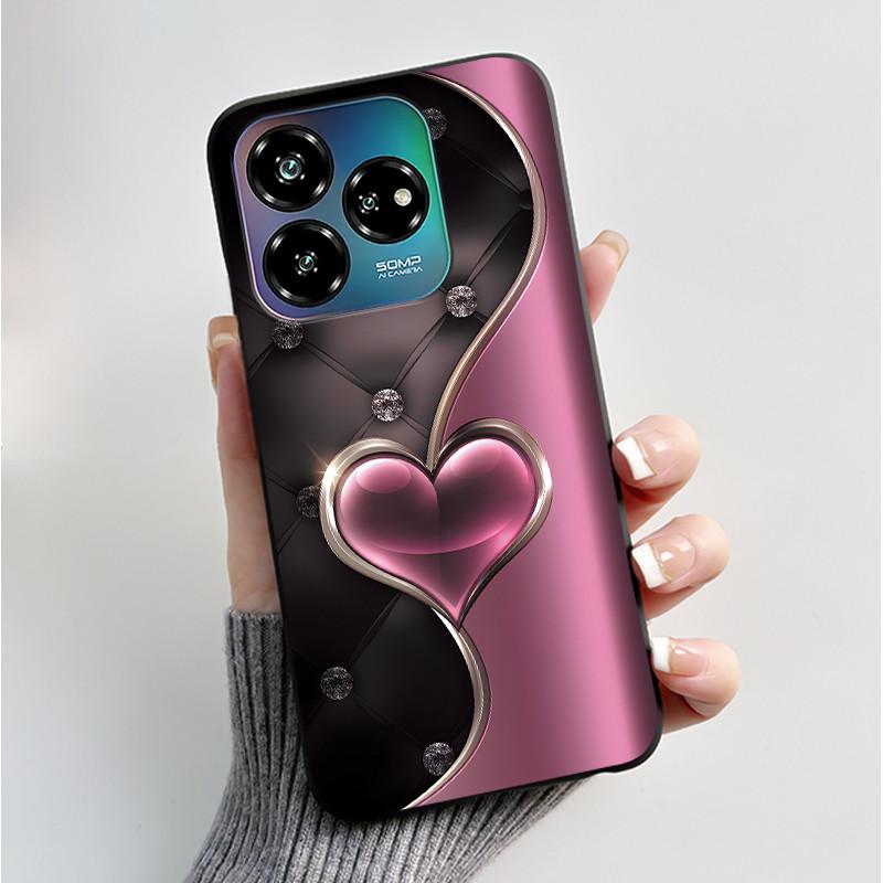 Case For ZTE Blade V60 Design 4G/Blade V60 Vita/Nubia V60 Design/Axon 60 Lite Soft Silicone Black Cover Cute Flower Cartoon Case
