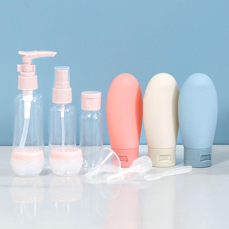 11 Travel Bottles With Storage Bag Travel Set Makeup Bottle Plastic Lotion Bottle Toner Shampoo Spray Bottle Travel Essentials Set
