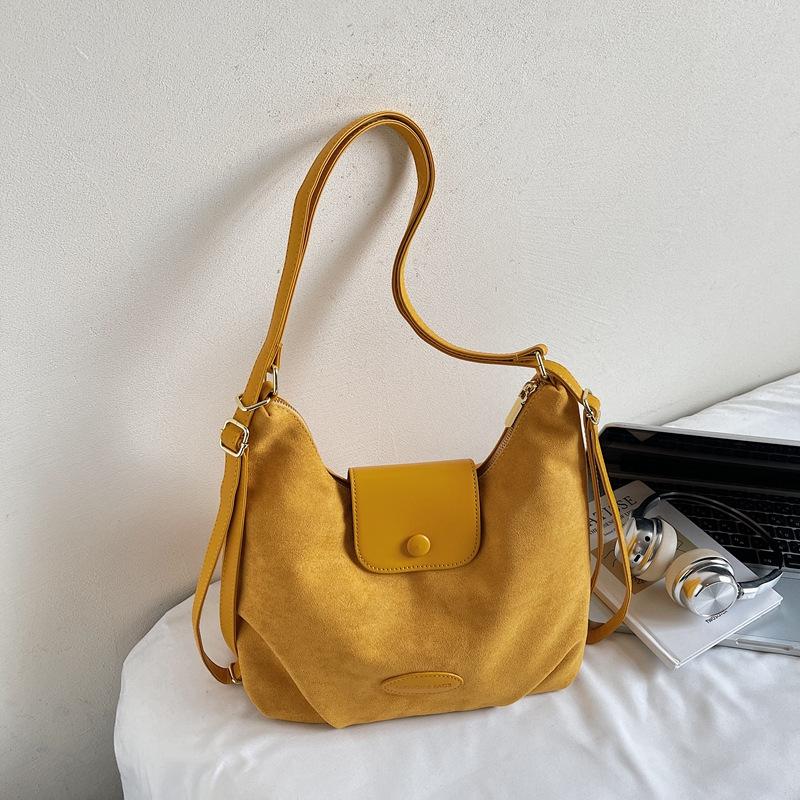 Suede bag women's 2025 new trendy backpack retro travel backpack large capacity tote bag messenger bag