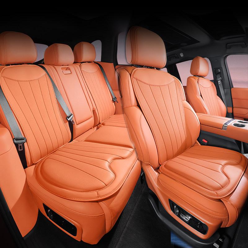 Universal Nappa Leather Car Seat Cover Four Season Auto Breathable Perforated Cushions Seat Protection Luxury Car Seats Cover