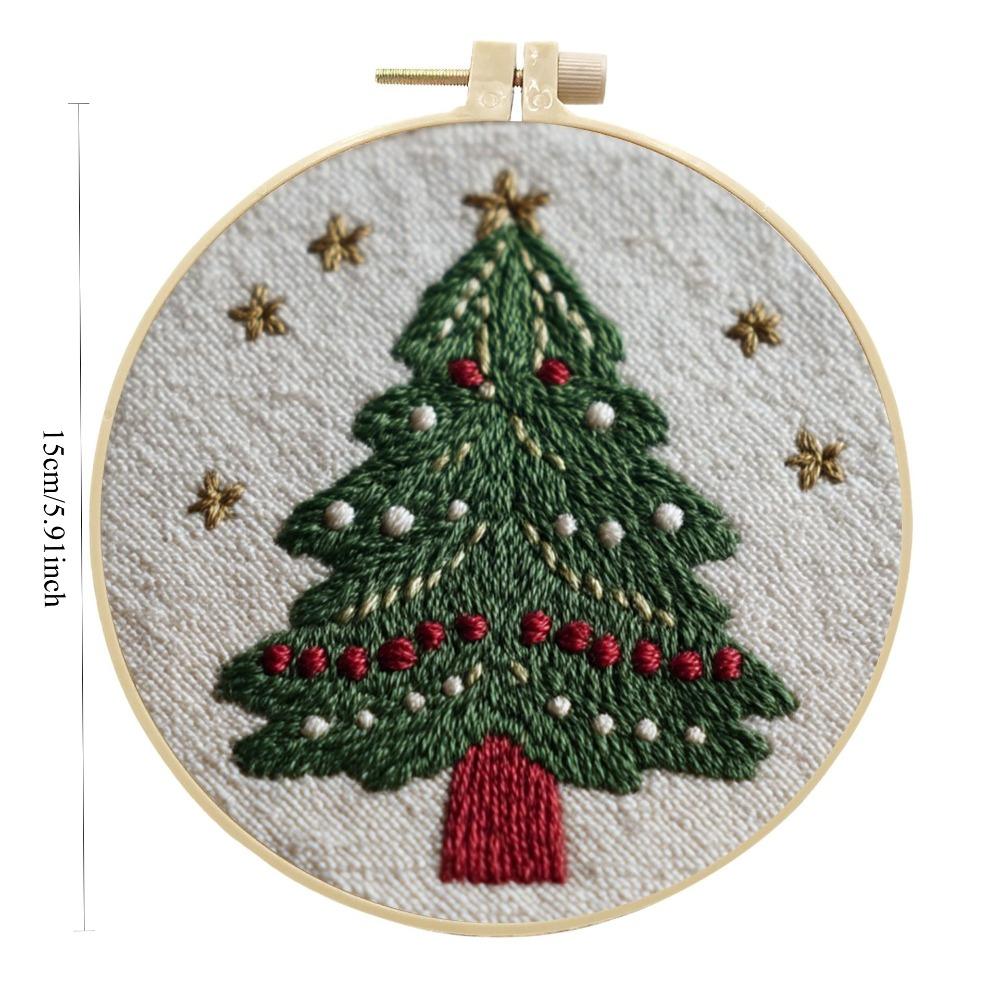 1pc Christmas Pattern Embroidery DIY Craft Kit - Creative Craft Sewing