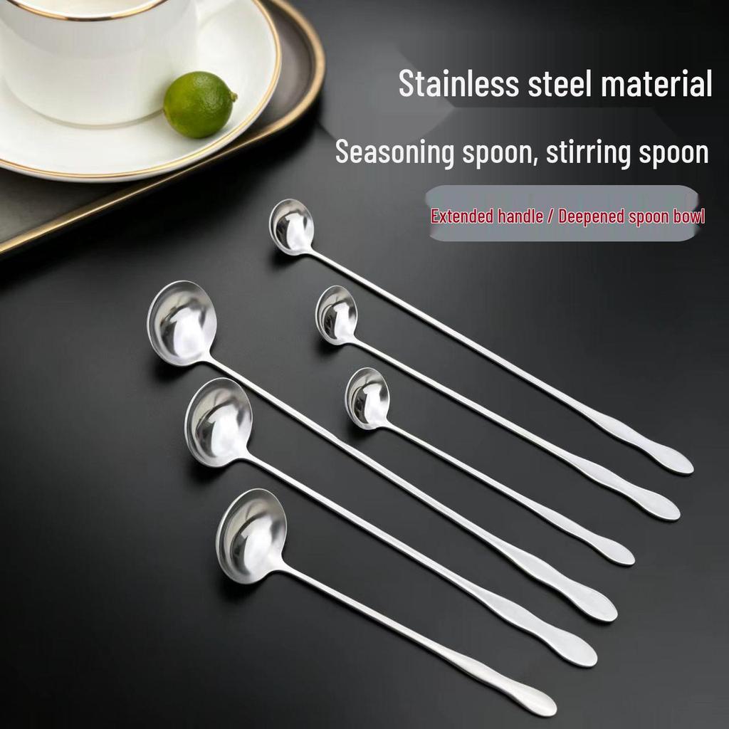26cm Stainless Steel Gourd Handle Oil and Soup Ladle with Pointed and Round Tips