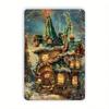 Vintage Christmas Tin Sign 8x12 Inch Metal Poster for Home Cafe Library Wall Decor