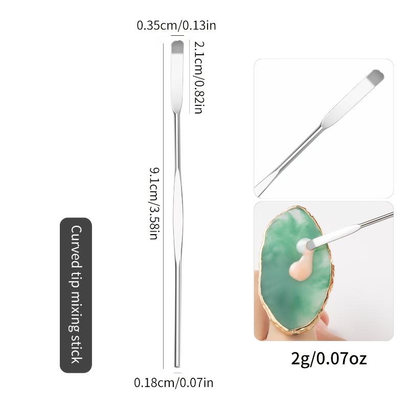 4Pcs Nail Art Stirring Rod Tool Stainless Steel Powder Liquid Gel Polish Spoon Spatula Foundation Mixing Tool