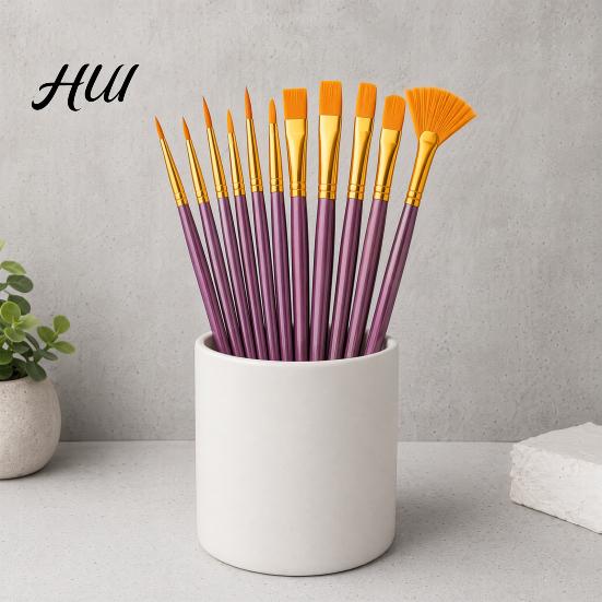 Watercolor Brush Kit for Kids 12PCS Paint Set, Professional Nylon Hair Brushes, Good Artist Brushes Acrylic Painting Water Absorption Art Oil