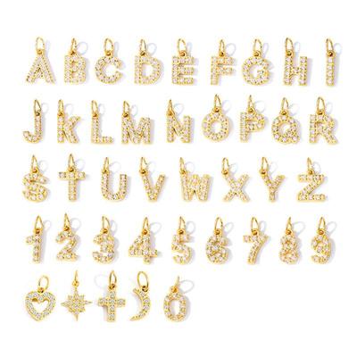 Europäischer und Amerikanischer Zirkon Schmuck: Buchstabenanhänger Halskette & Armband Zubehör aus Edelstahl