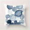 Navy Blue Watercolor Pattern Pillowcase: Minimalist Geometric & Floral Cushion Cover For Coastal Home Sofa Decor