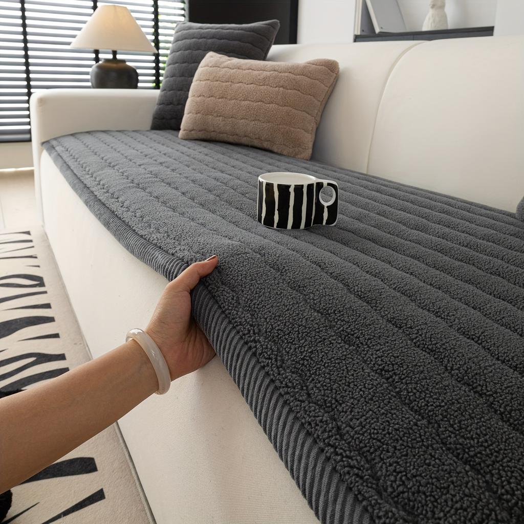 Bohemian Chic Thick Plush Sofa Cover - Machine Washable, Pet-Friendly, Non-Slip Couch Protector for Living Room, Bedroom, Office Decor, Comfy Couch
