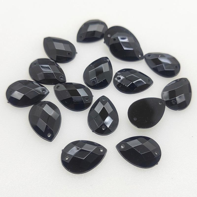 Ručně šité samolepky na taneční oblečení s kamínky, nepravidelné/kulaté tvary kapky vody, smíšené styly pro černé bazénové soutěže