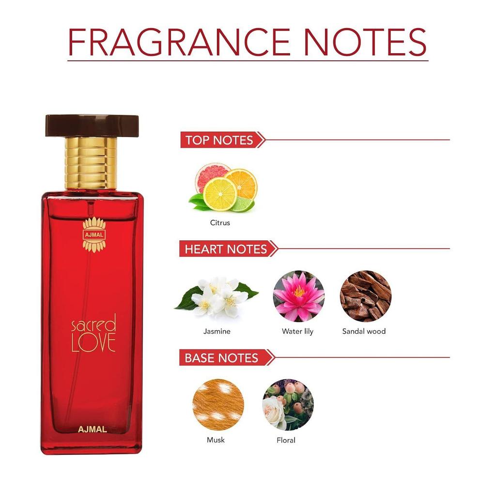 Ajmal Sacred Love EDP Floral Perfume for Women, 50 Ml