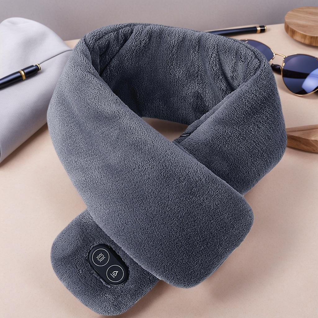 Heated Scarf 3-Level Vibration Massaging USB Heated Electric Neck Scarf For Cycling Skiing Running Camping Travel Men Teens