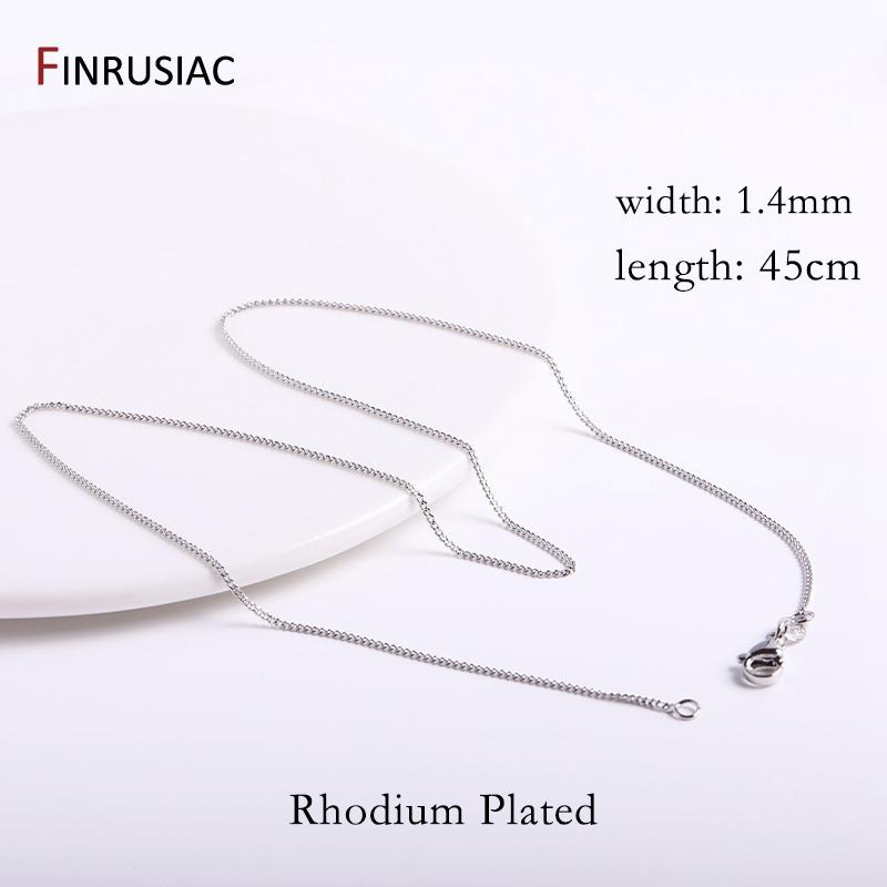 18K Gold Plated 45cm Necklace Chains For Jewelry Making 3 Types Brass Metal 0.8mm/1.3mm/1.4mm Chains For Necklace Making 2 pieces