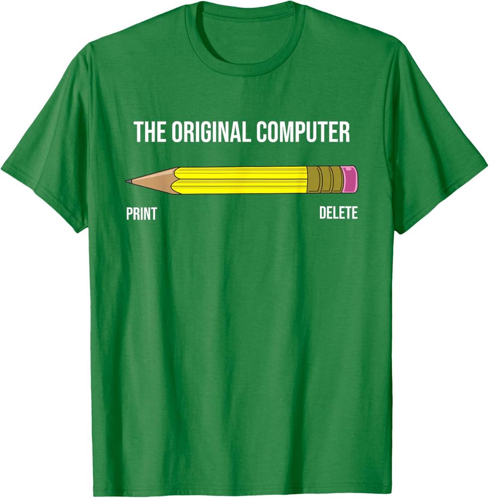 The Original Computer Funny Sarcastic Programmer Pencil Gift TShirt Graphic Tee Shirt Men Casual Short Sleeve