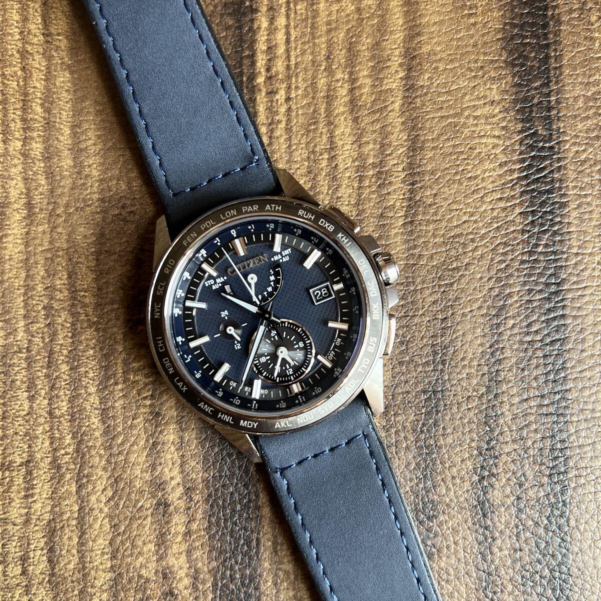 CITIZEN Citizen ATESSA Eco Drive Радиоуправляемые Солнечные Часы AT9024-66L Мужские.