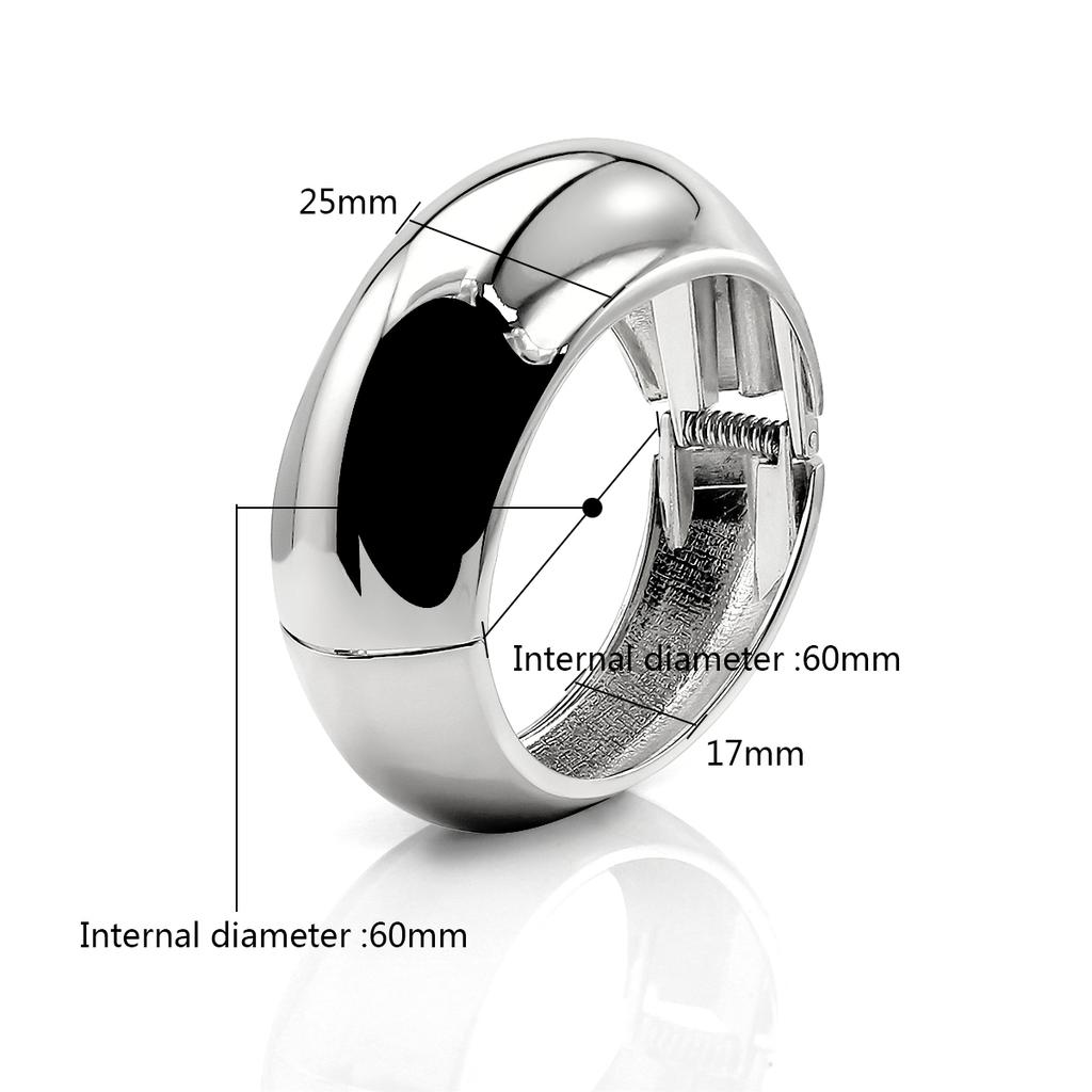 2026 New Arrival Fashion Classic Glossy Plain Ring Circle Bangle Exaggerated Funky Spring Open Metal Chunky Bracelet