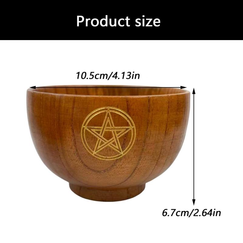 Wood Bowls Ritual Tableware Board Game Divination Astrological Tool Altar Bowl Decoration Witchcraft Props Supply