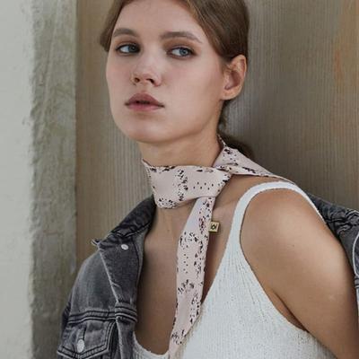 ANA MAISON Beautiful Memory Twilly Silk Scarf [PMT-1415]