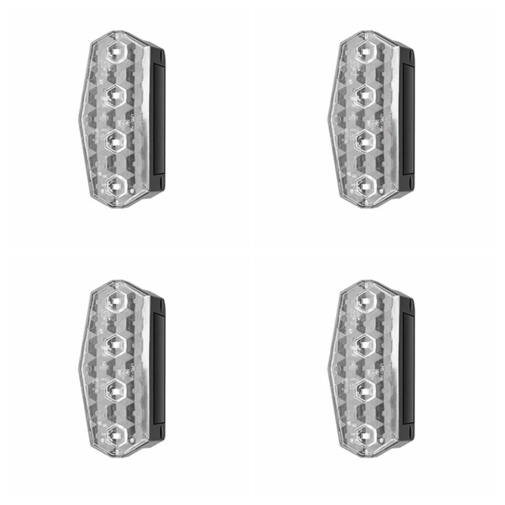 4Pcs Solar Powered Vehicle Led Rear Light High Brightness Emergency Alarm Strobe Vehicle Warning белый