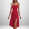 Spring New Women's Clothing, European and American Dresses, Sexy Fashion Printed Lace-up Split Suspender Skirts
