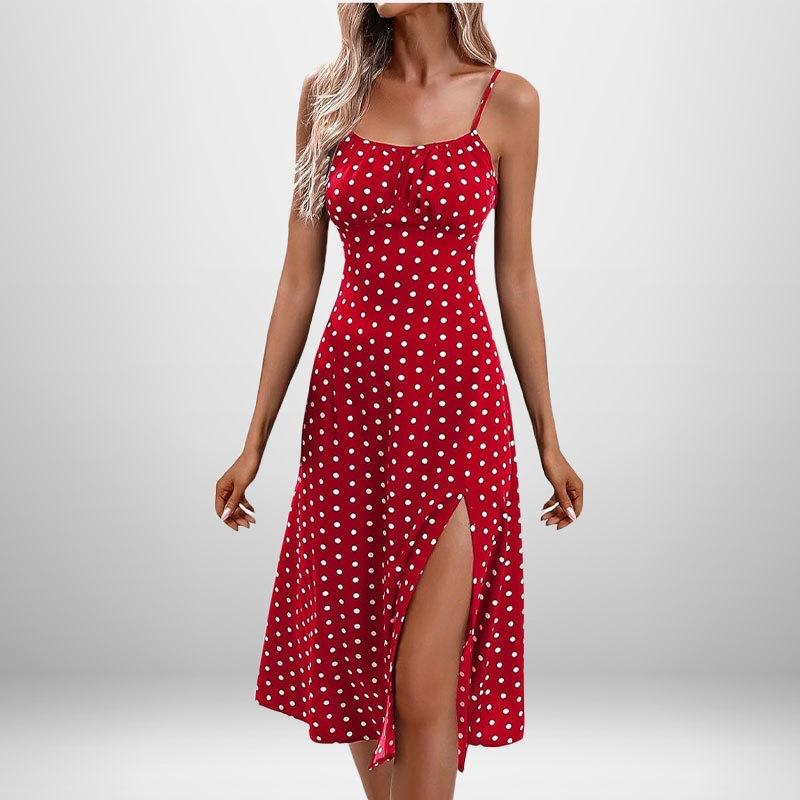 Spring New Women's Clothing, European and American Dresses, Sexy Fashion Printed Lace-up Split Suspender Skirts