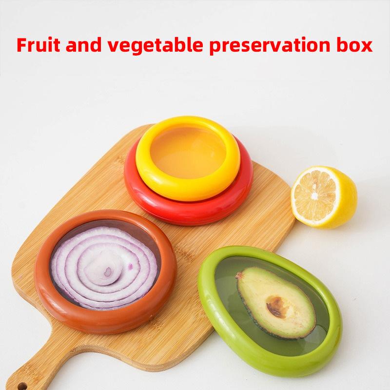4Pcs Kitchen Storage Box Fruit Vegetable Container Fresh Box Avocado Tomato Lemon Onion Fresh-Keeping Crisper Kitchen Gadgets