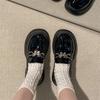British Style Small Leather Shoes Women's Single Shoes 2025 Summer New Platform Black Muffin Loafers Jk Mary Jane Shoes