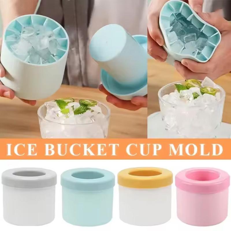 Ice Cube Mold, Ice Bucket Cup Mold, Food Grade Quick Freezing Silicone Ice Maker, Creative Design Cylindrical Cup, Super Durable