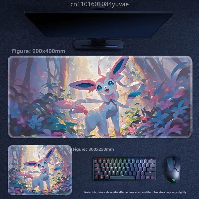 Classic Cartoon Anime Pokémon Pikachu Mewtwo Eevee Leather Mouse Pad Lucario Squirtle Gardev Keyboard Pad Large Game Table Mat