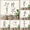 Abstract Psychedelic Line Men and Women Art Print Pattern Tapestry Home Living Room Bedroom Wall Decor Background Cloth Tapestry