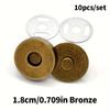 10SETS Round Magnetic Buckle, Metal Invisible Snap, Suitable for DIY Bags, Wallets, Handmade and Accessories - Seam-Free Hidden Magnetic Button