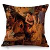 Euro Vintage Oil Painting Sofa Decoration Pillow Case Old Society Story Pattern Cotton Linen Square Cushion Cover Almofadas